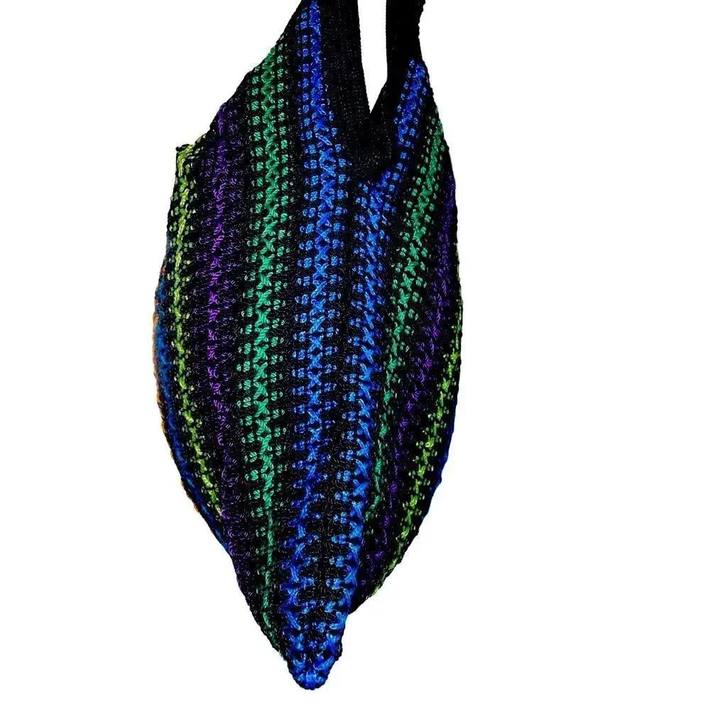 Multi Color Hand Crocheted Tote - Picture 7 of 12